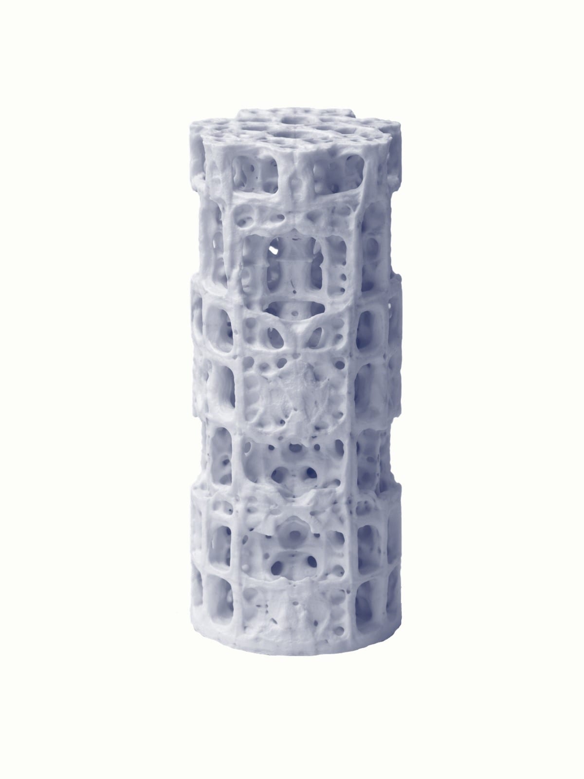 Maquette imprimée de la colonne alvéolée, les strates empilées