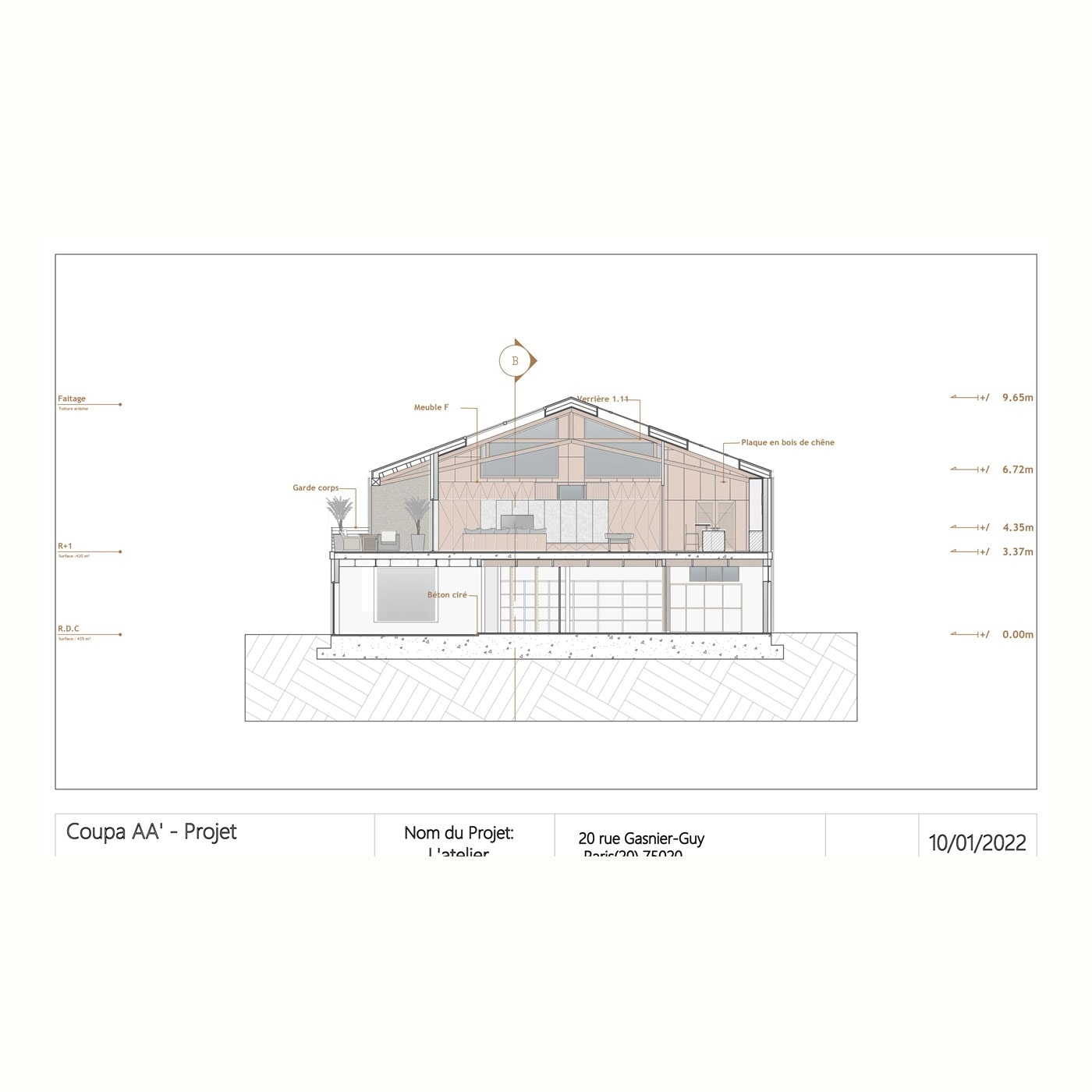 Maison d’artiste, Plan d’agencement