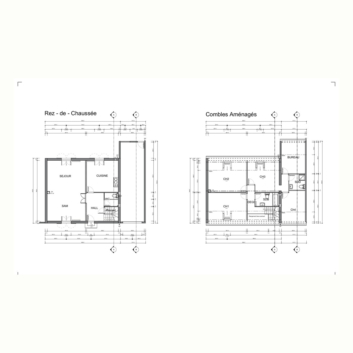Suite parentale dans les combles, Plan d’agencement
