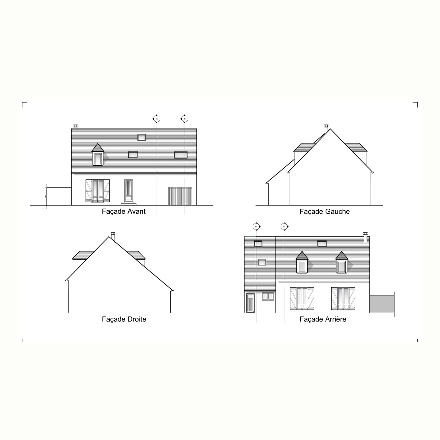 Suite parentale dans les combles, Façade · détail
