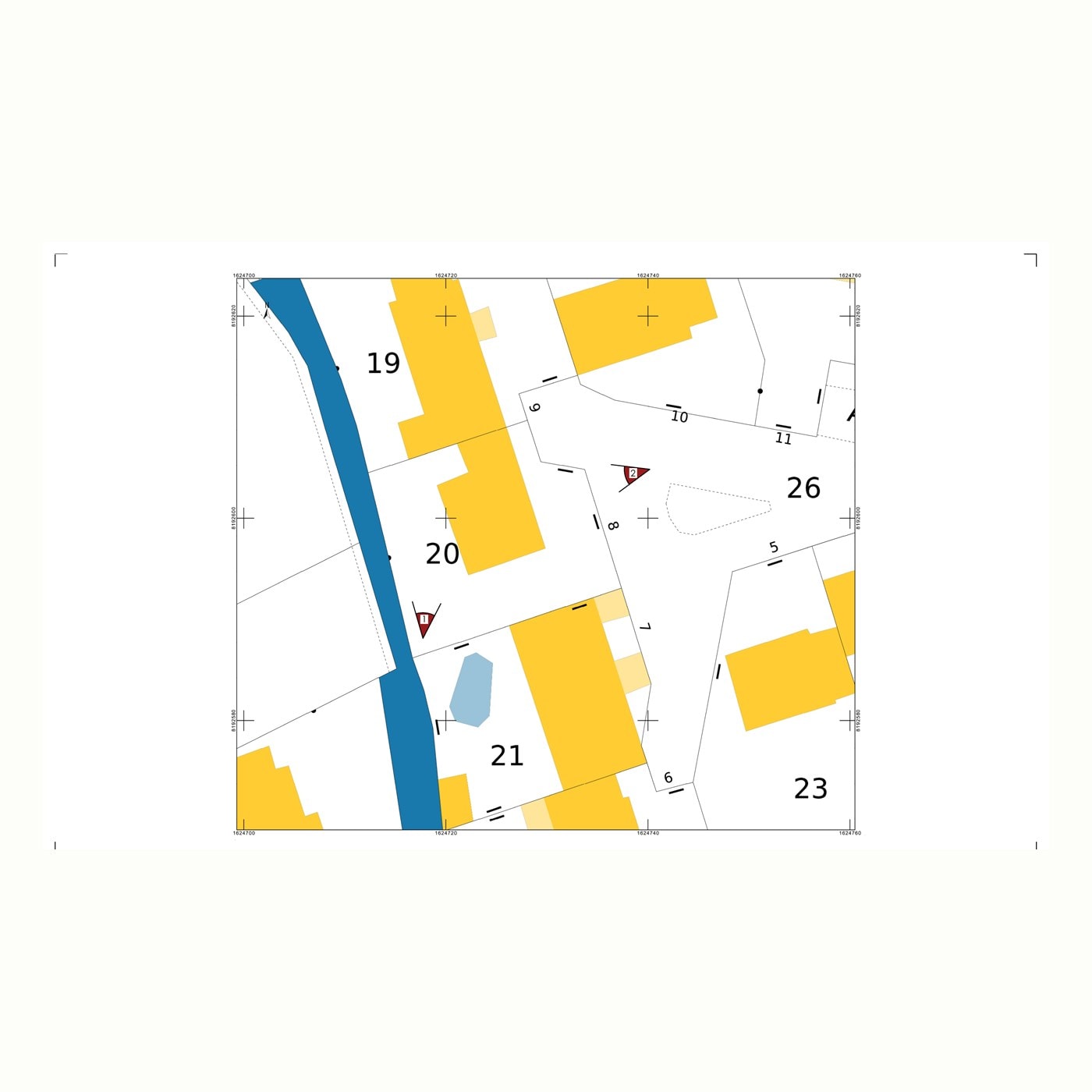 Suite parentale dans les combles, Plan masse