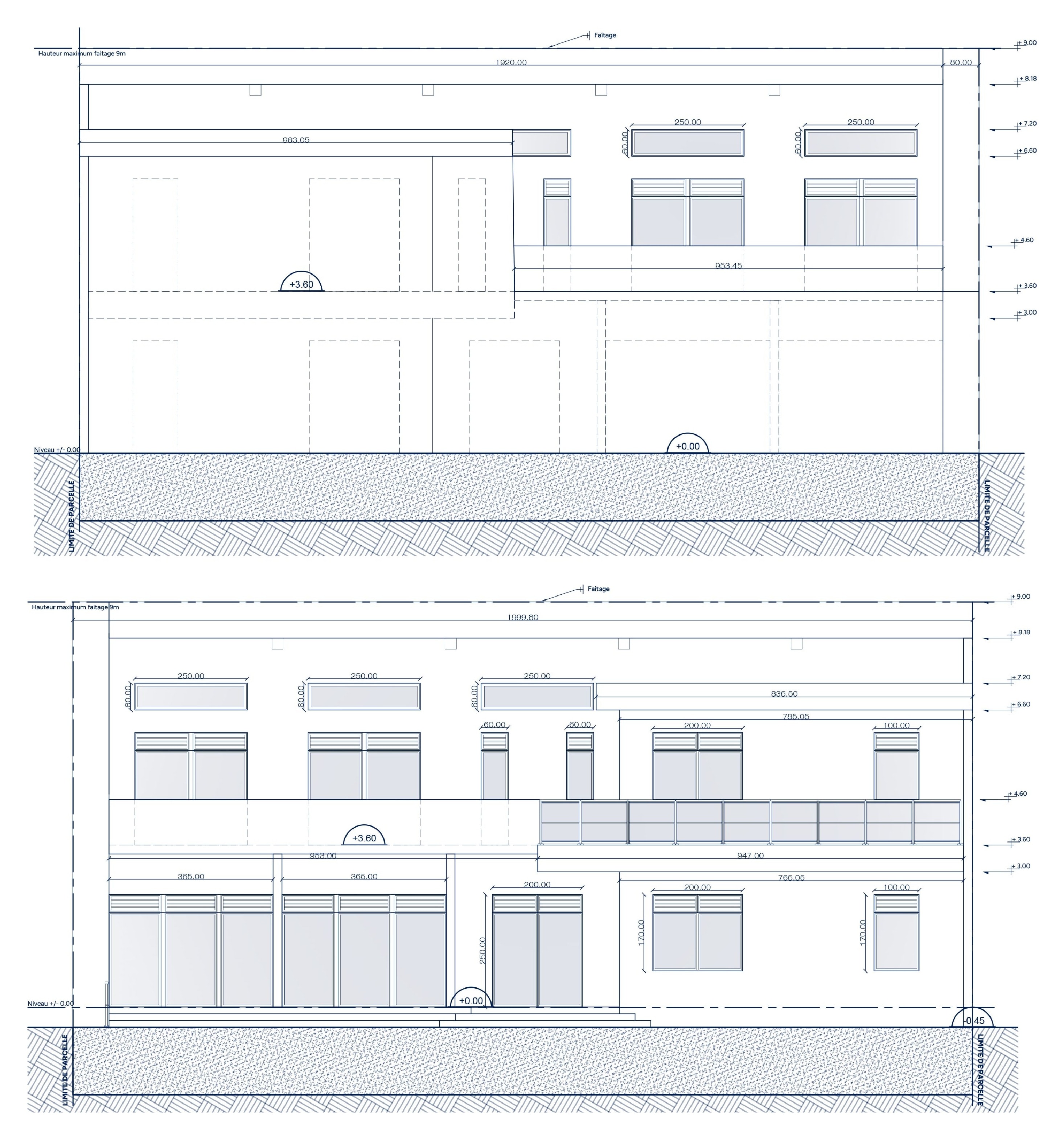 Villa contemporaine, Dakar, Élévations