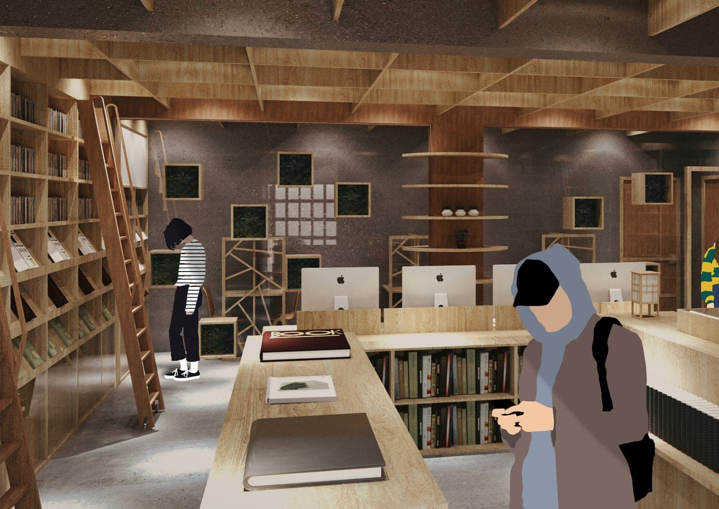 Otaku — bibliothèque de quartier — Vue rapprochée