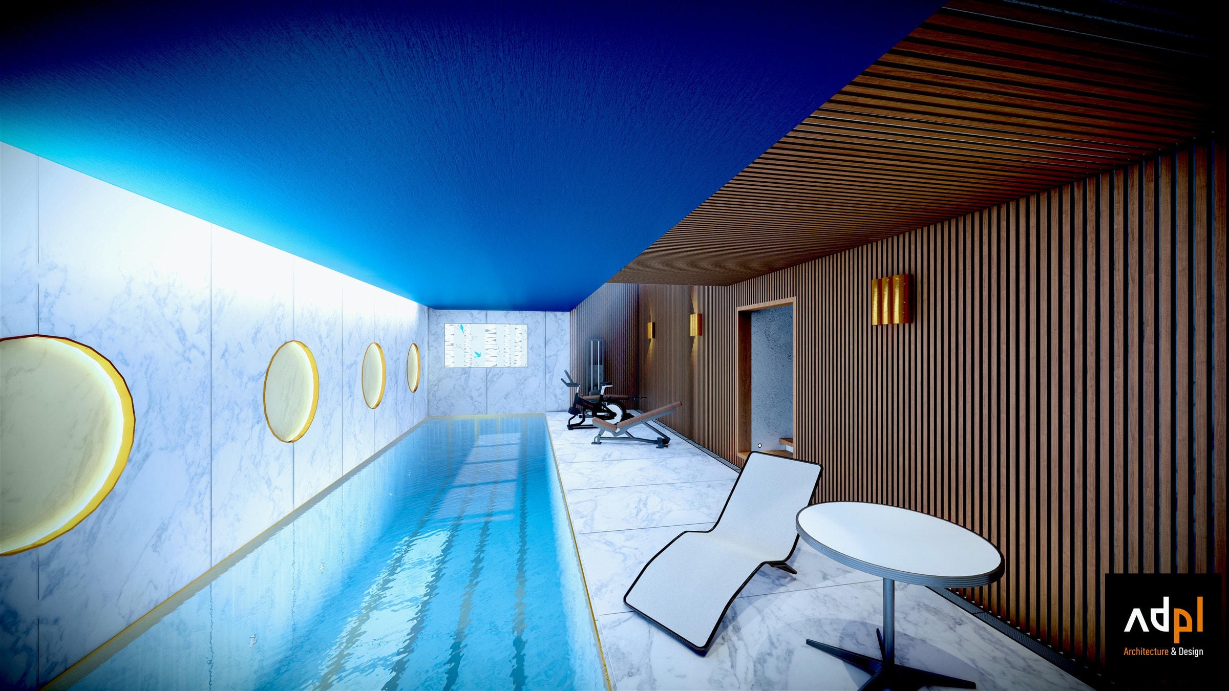 Piscine sous la terrasse, vue principale