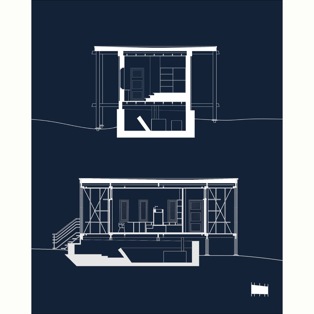 Poïétique Habitat — l’atelier des saisons — Coupe longitudinale